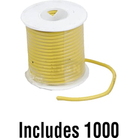 Aftermarket Primary Wire, GXL, 18 AWG, Yellow, XLPE Jacket 600-18026-1000-JN